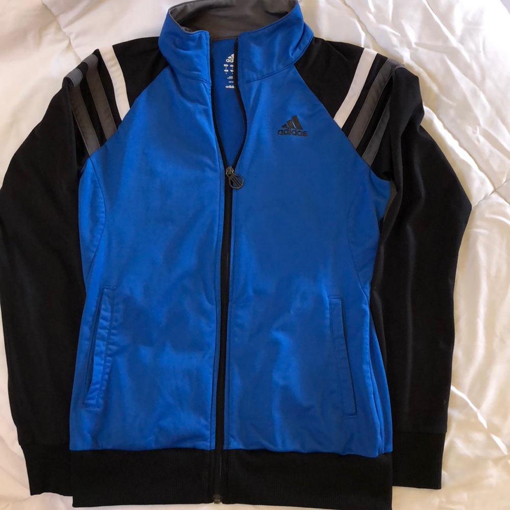 Blue adidas zip up jacket